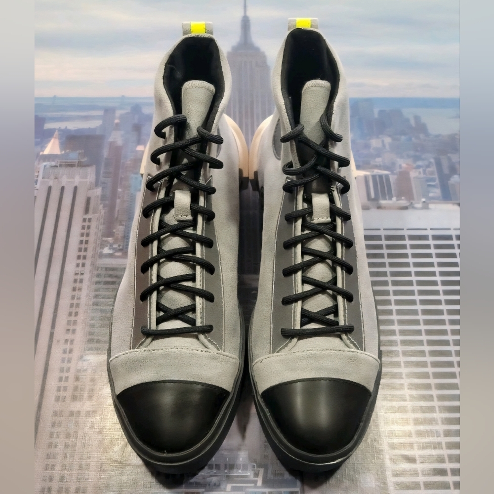 Converse Gray and Black High-Top Sneakers Size 7.5
